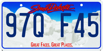 SD license plate 97QF45
