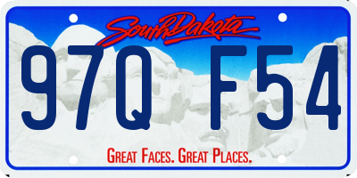 SD license plate 97QF54