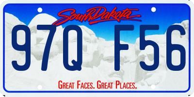 SD license plate 97QF56
