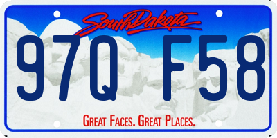 SD license plate 97QF58