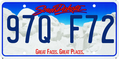 SD license plate 97QF72