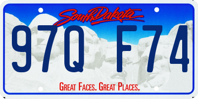 SD license plate 97QF74