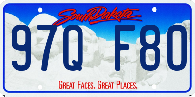 SD license plate 97QF80