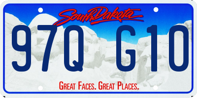SD license plate 97QG10