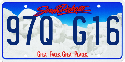 SD license plate 97QG16