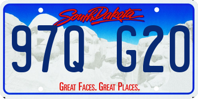 SD license plate 97QG20