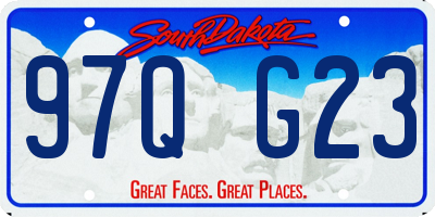 SD license plate 97QG23
