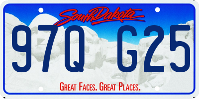 SD license plate 97QG25