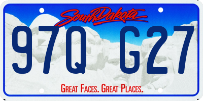 SD license plate 97QG27