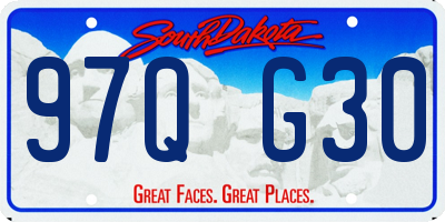SD license plate 97QG30