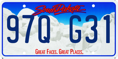 SD license plate 97QG31