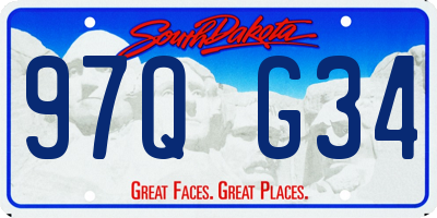 SD license plate 97QG34
