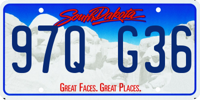 SD license plate 97QG36