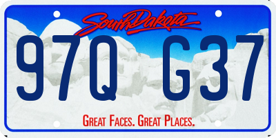 SD license plate 97QG37
