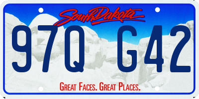 SD license plate 97QG42