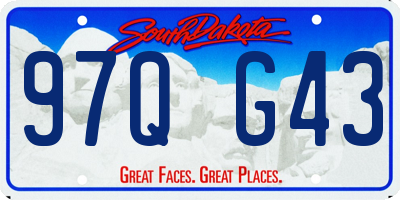 SD license plate 97QG43