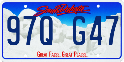 SD license plate 97QG47