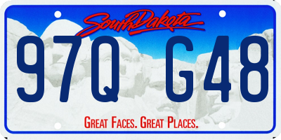 SD license plate 97QG48
