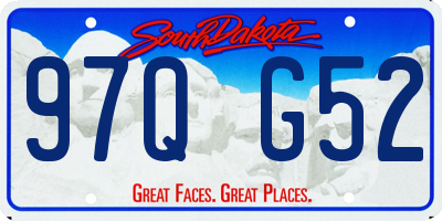 SD license plate 97QG52