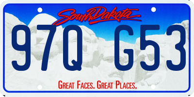 SD license plate 97QG53