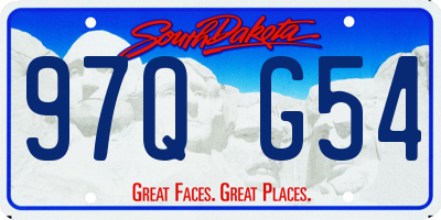 SD license plate 97QG54