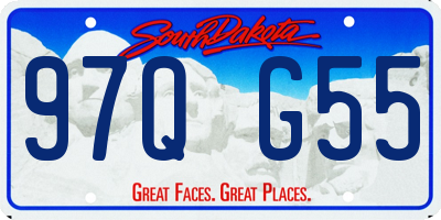 SD license plate 97QG55