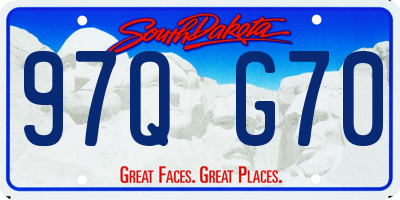 SD license plate 97QG70