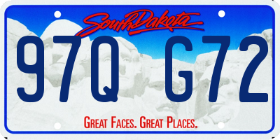 SD license plate 97QG72