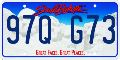 SD license plate 97QG73