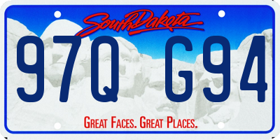 SD license plate 97QG94