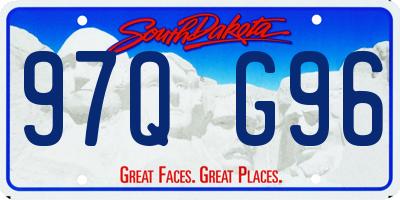 SD license plate 97QG96
