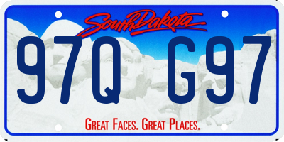 SD license plate 97QG97