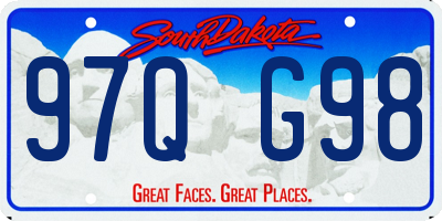 SD license plate 97QG98