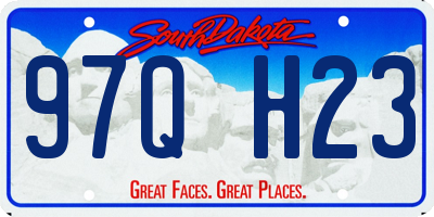 SD license plate 97QH23