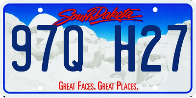 SD license plate 97QH27