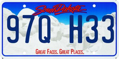 SD license plate 97QH33