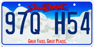 SD license plate 97QH54