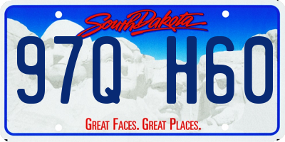 SD license plate 97QH60