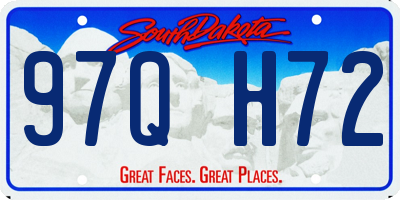 SD license plate 97QH72