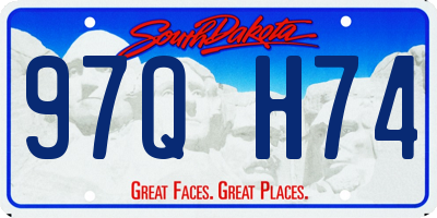 SD license plate 97QH74