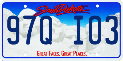 SD license plate 97QI03