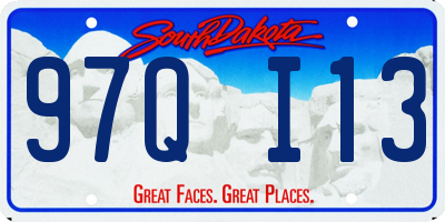 SD license plate 97QI13