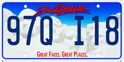 SD license plate 97QI18