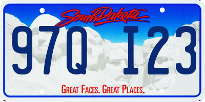 SD license plate 97QI23