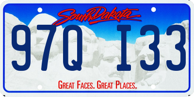 SD license plate 97QI33
