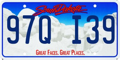 SD license plate 97QI39