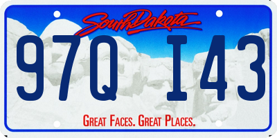 SD license plate 97QI43