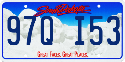 SD license plate 97QI53
