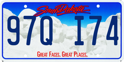 SD license plate 97QI74