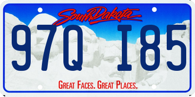 SD license plate 97QI85